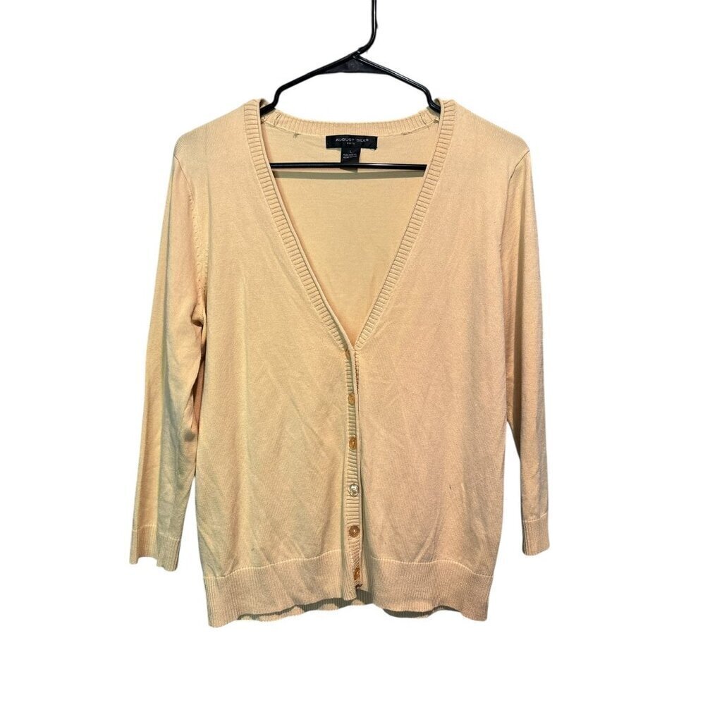 August Silk Knits Women's Light Pastel Yellow Cardigan